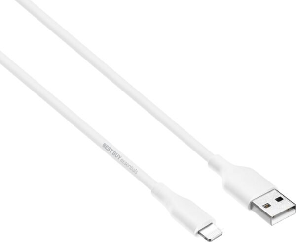 Best Buy essentials™ - 5' USB-A to Lightning Charge-and-Sync Cable - White
