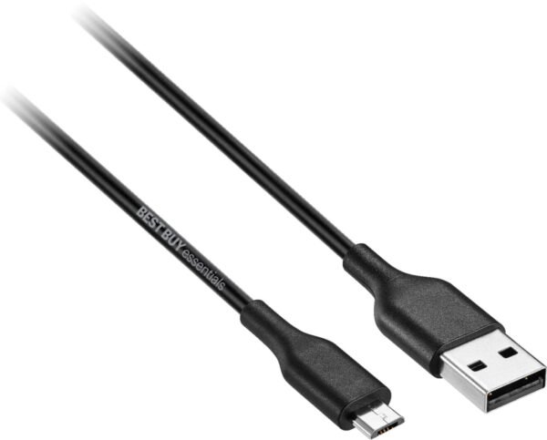 Best Buy essentials™ - 5' USB-A to Micro USB Charge-and-Sync Cable - Black