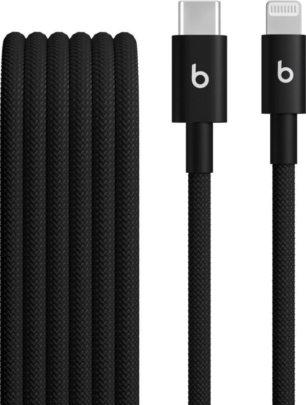 Beats - 5' USB-C to Lightning Woven Cable - Bolt Black