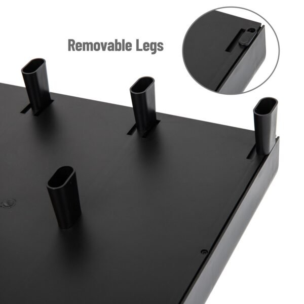 Mind Reader - Monitor Stand, Laptop Riser, Desktop Organizer, Storage Drawer, Office, Plastic, 13.5"L x 13"W x 4"H - Black